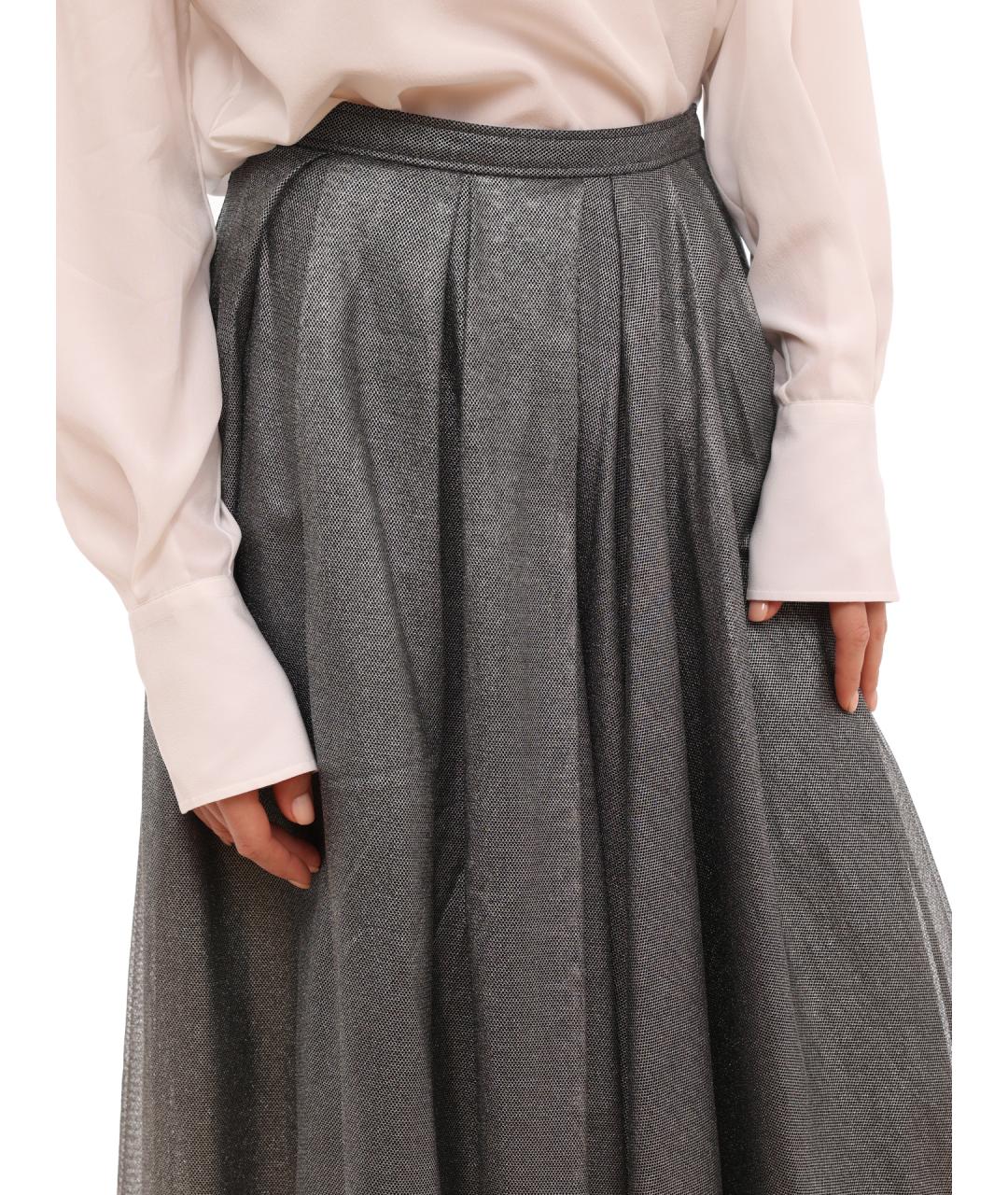 BRUNELLO CUCINELLI Серая юбка миди, фото 5
