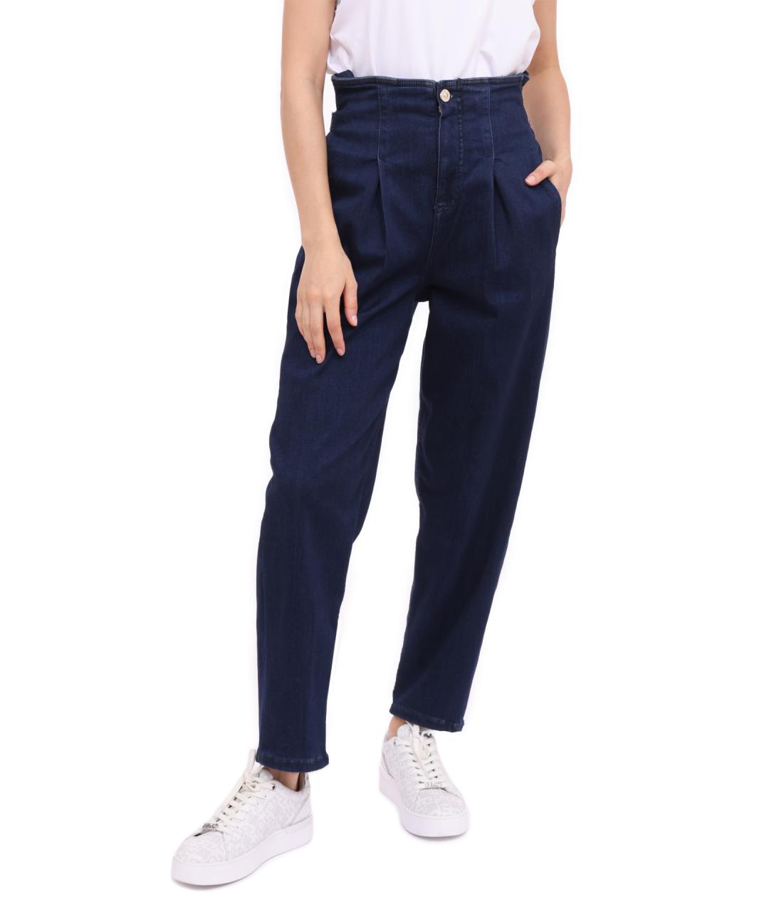 LIU JO Синие хлопковые прямые джинсы, фото 2