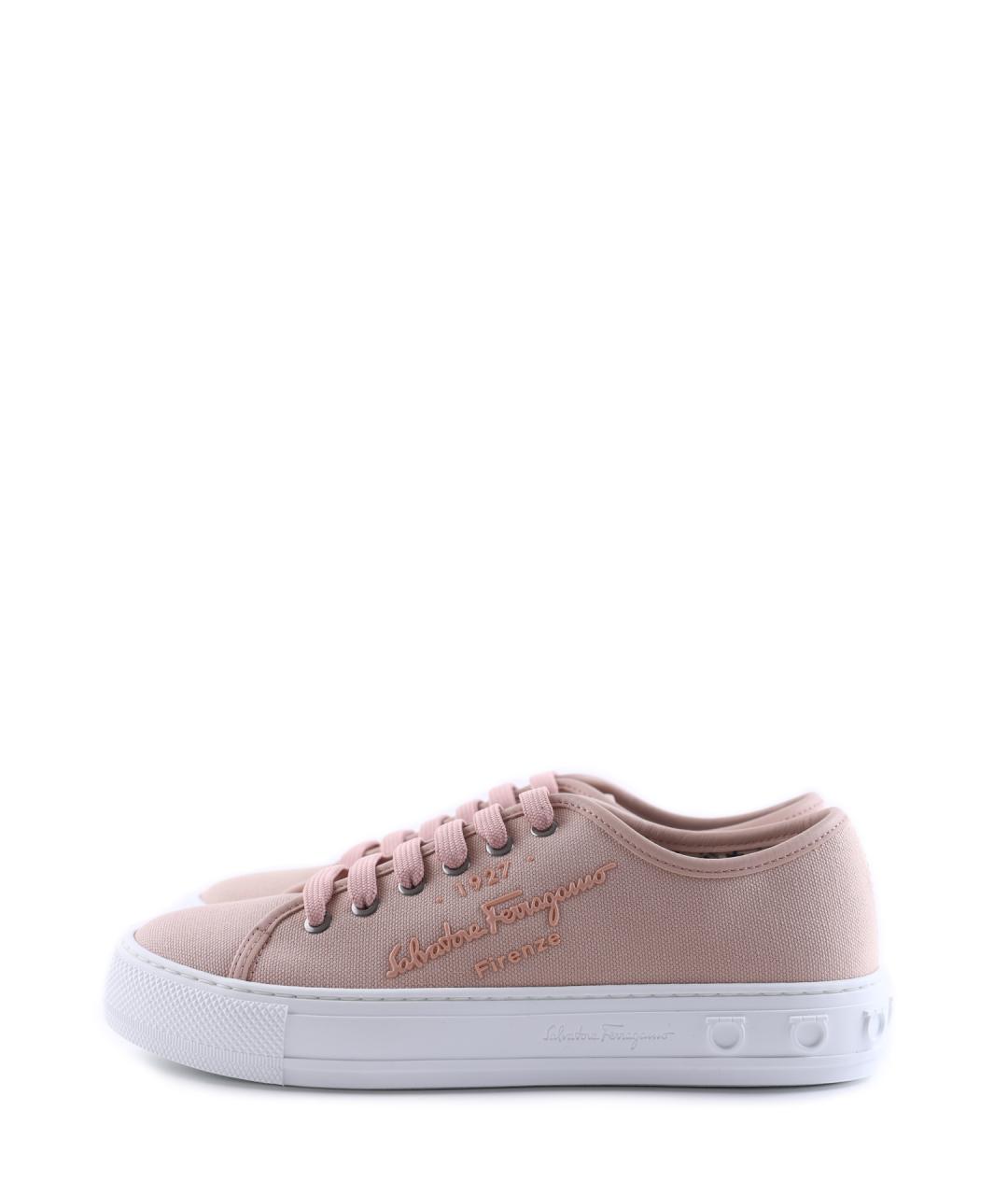 FERRAGAMO Розовые текстильные кеды, фото 6