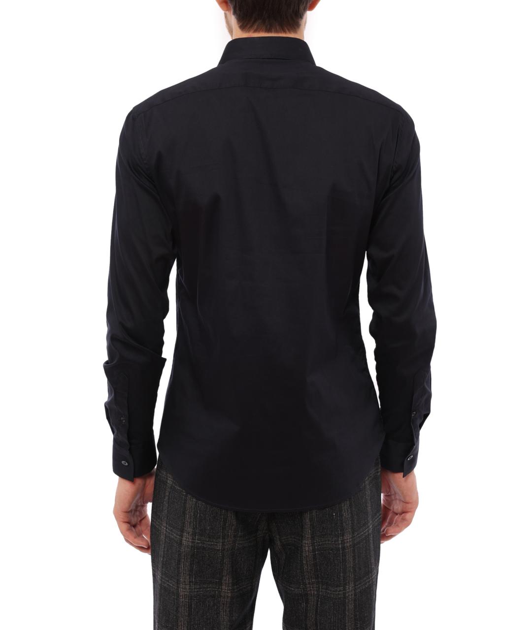 EMPORIO ARMANI Синяя хлопковая кэжуал рубашка, фото 5