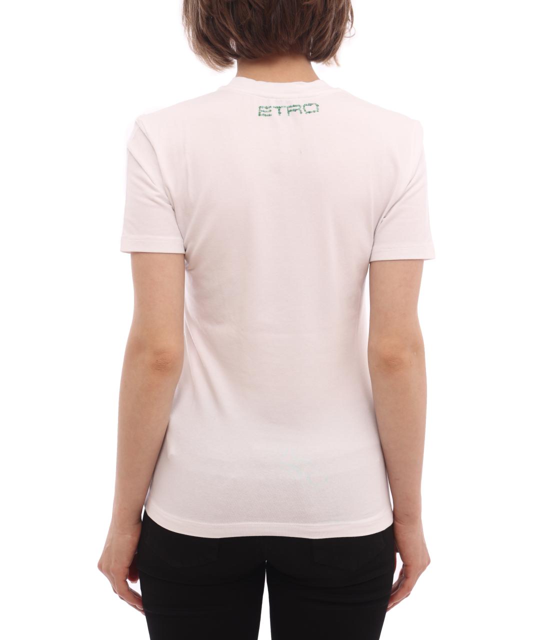 ETRO Белая хлопковая футболка, фото 3