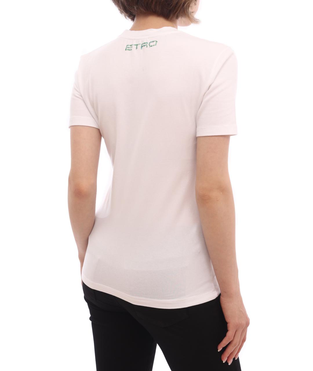 ETRO Белая хлопковая футболка, фото 4