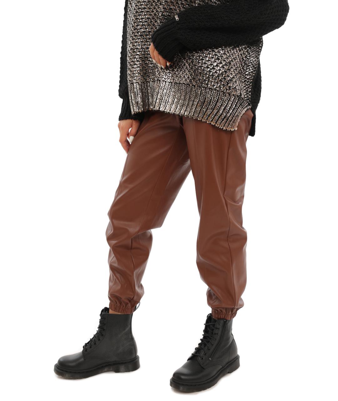 LIU JO Коричневые прямые брюки, фото 4