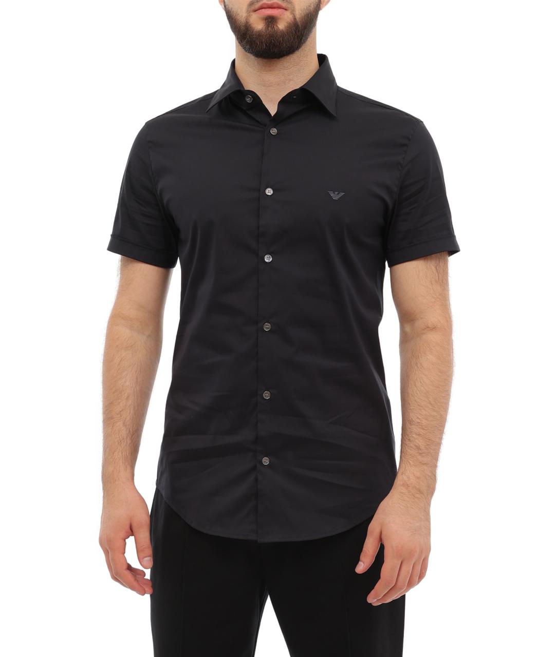 EMPORIO ARMANI Темно-синяя кэжуал рубашка, фото 1