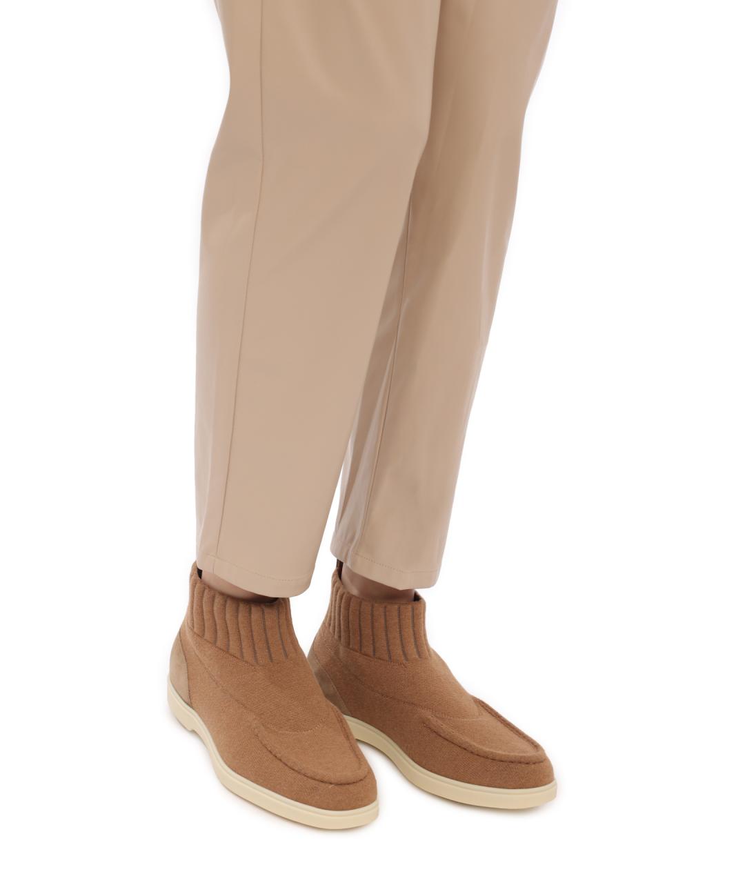 SANTONI Бежевые замшевые ботильоны, фото 7
