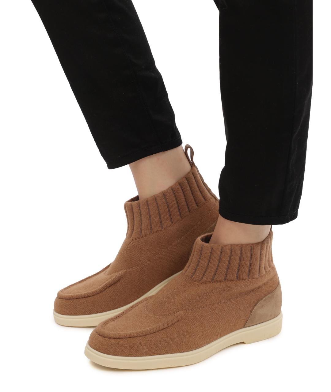 SANTONI Бежевые замшевые ботильоны, фото 8