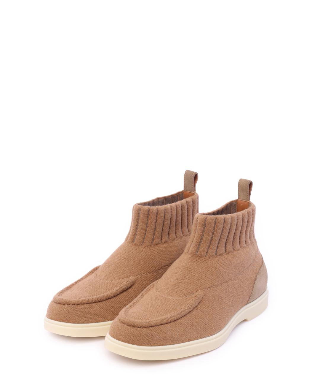SANTONI Бежевые замшевые ботильоны, фото 2