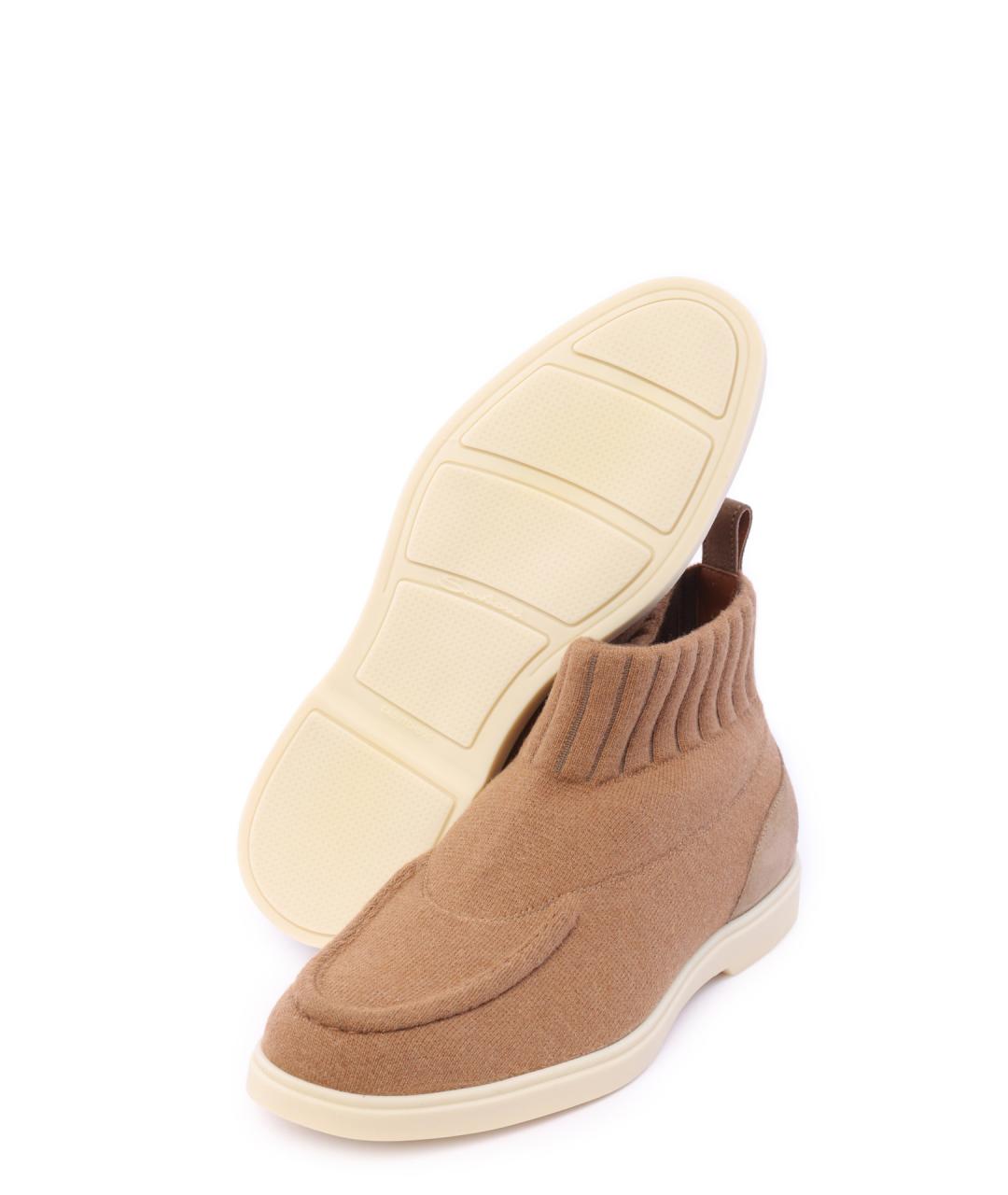 SANTONI Бежевые замшевые ботильоны, фото 4