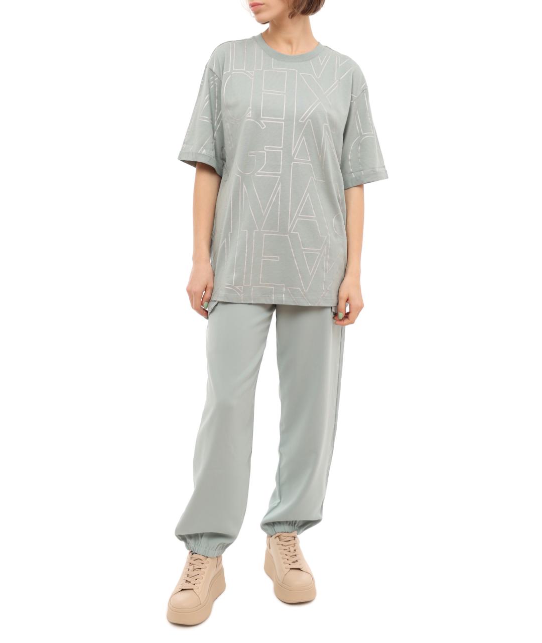 ARMANI EXCHANGE Голубые хлопковые спортивные брюки и шорты, фото 2