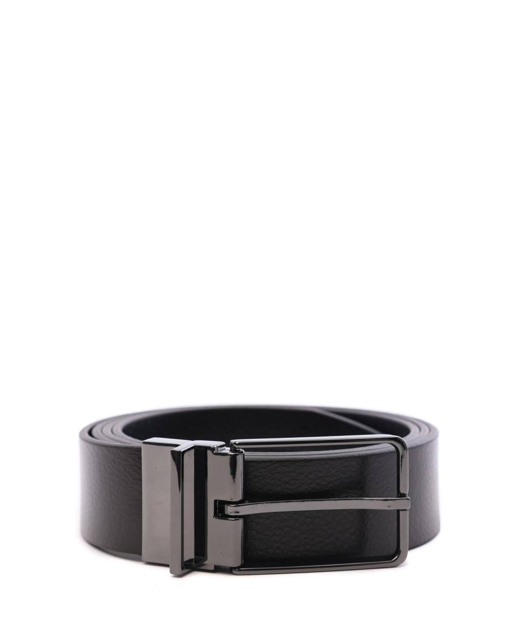 EMPORIO ARMANI Черный кожаный ремень, фото 1