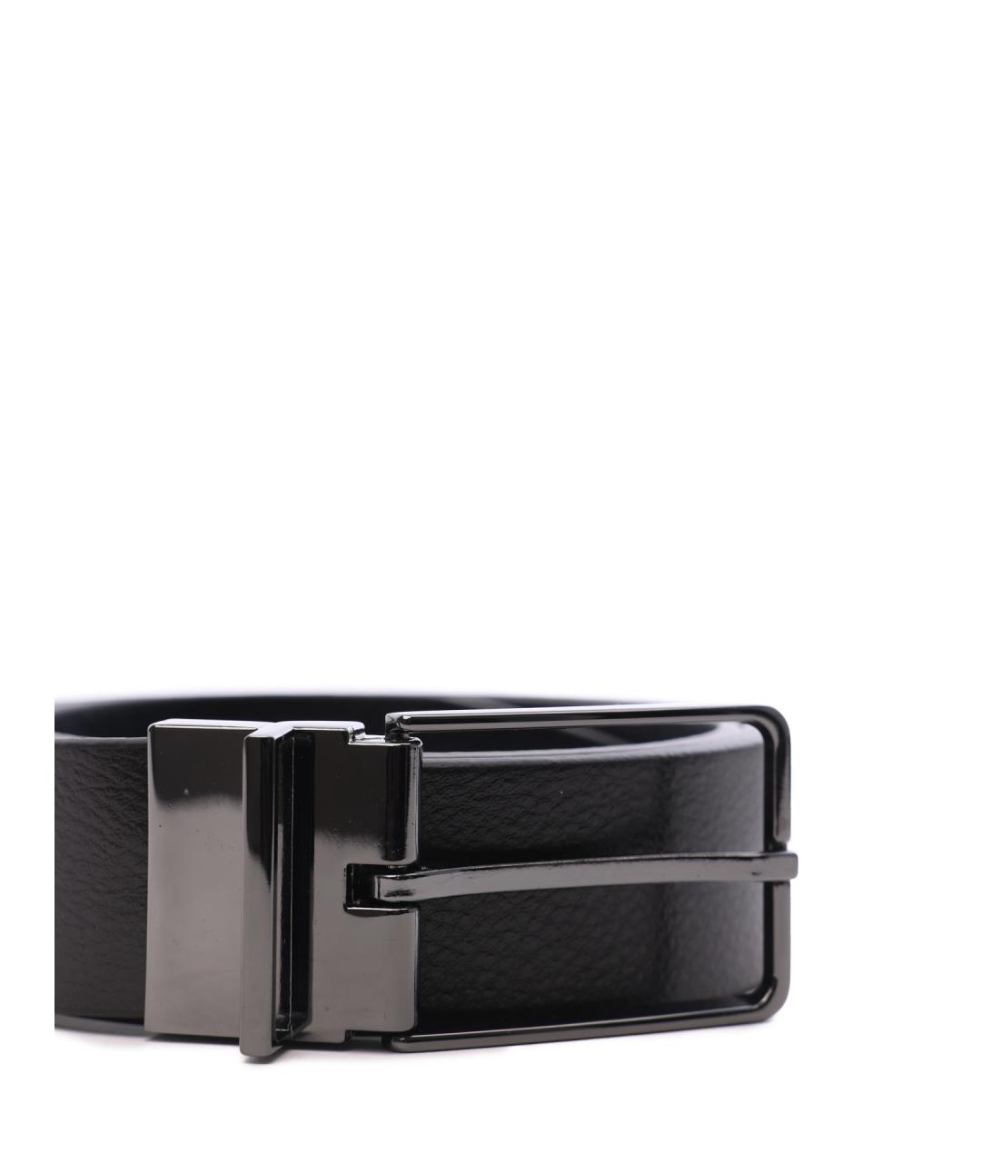 EMPORIO ARMANI Черный кожаный ремень, фото 4