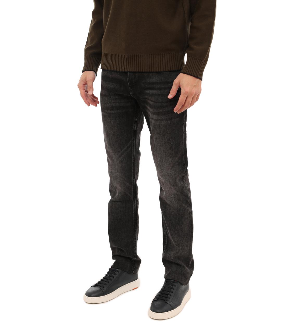 HUGO BOSS Серые хлопковые прямые джинсы, фото 2
