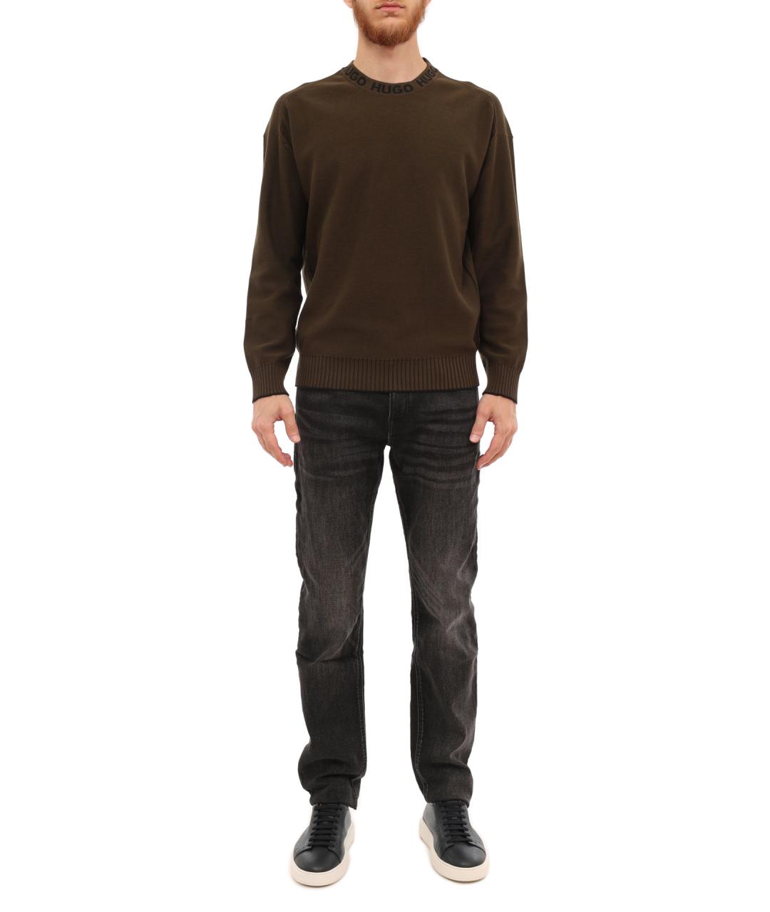 HUGO BOSS Серые хлопковые прямые джинсы, фото 7