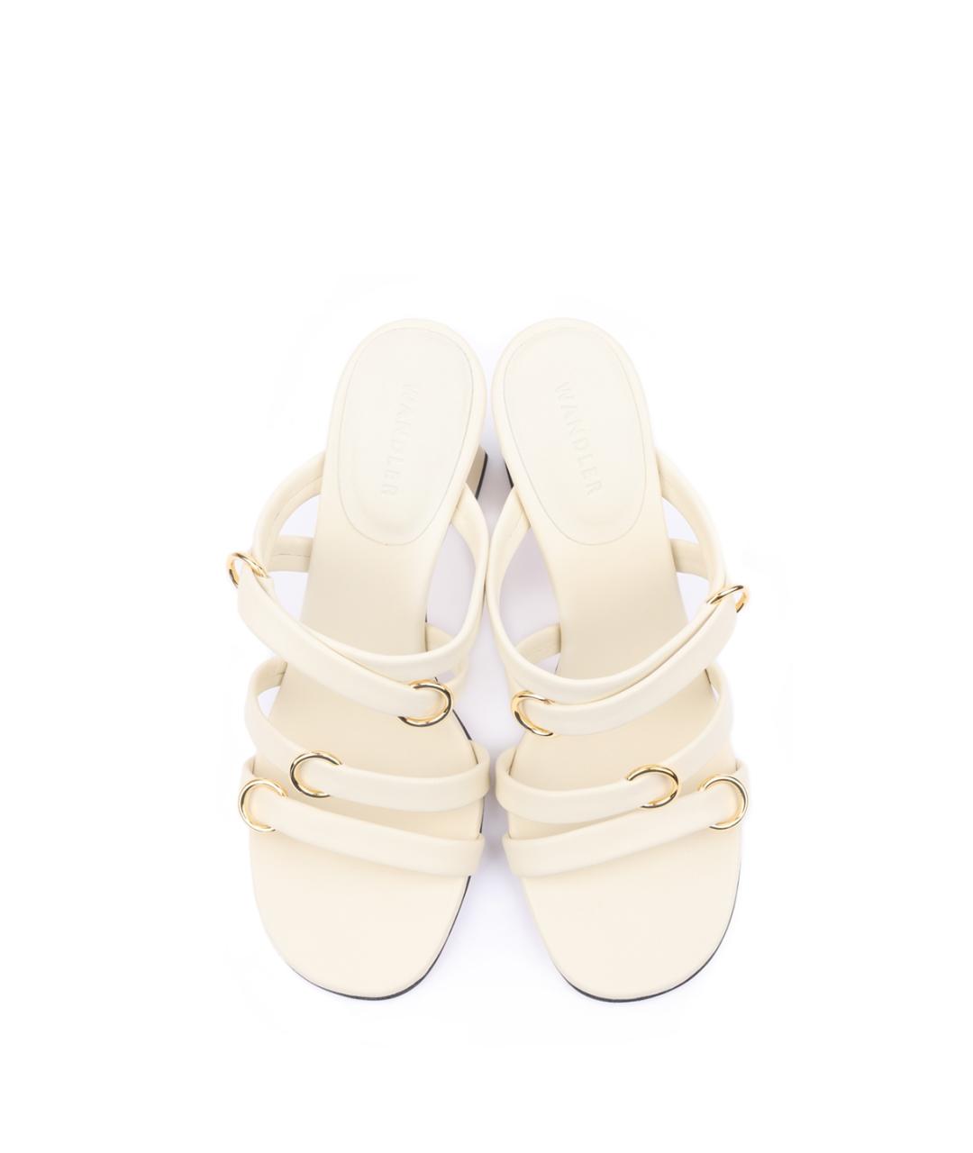 WANDLER Белые кожаные мюли, фото 4