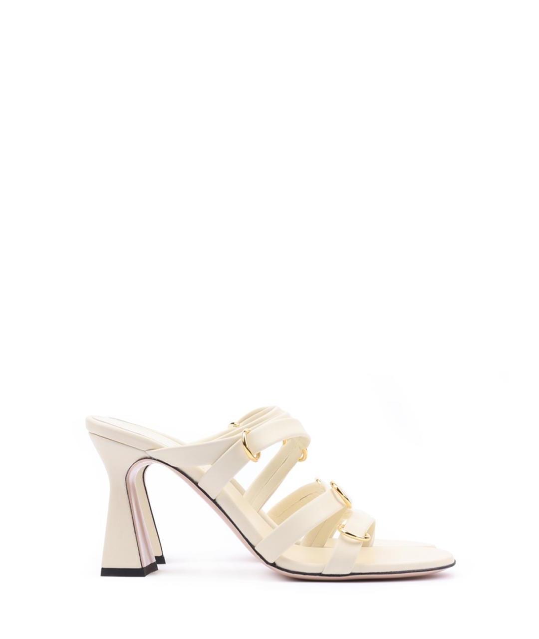 WANDLER Белые кожаные мюли, фото 1