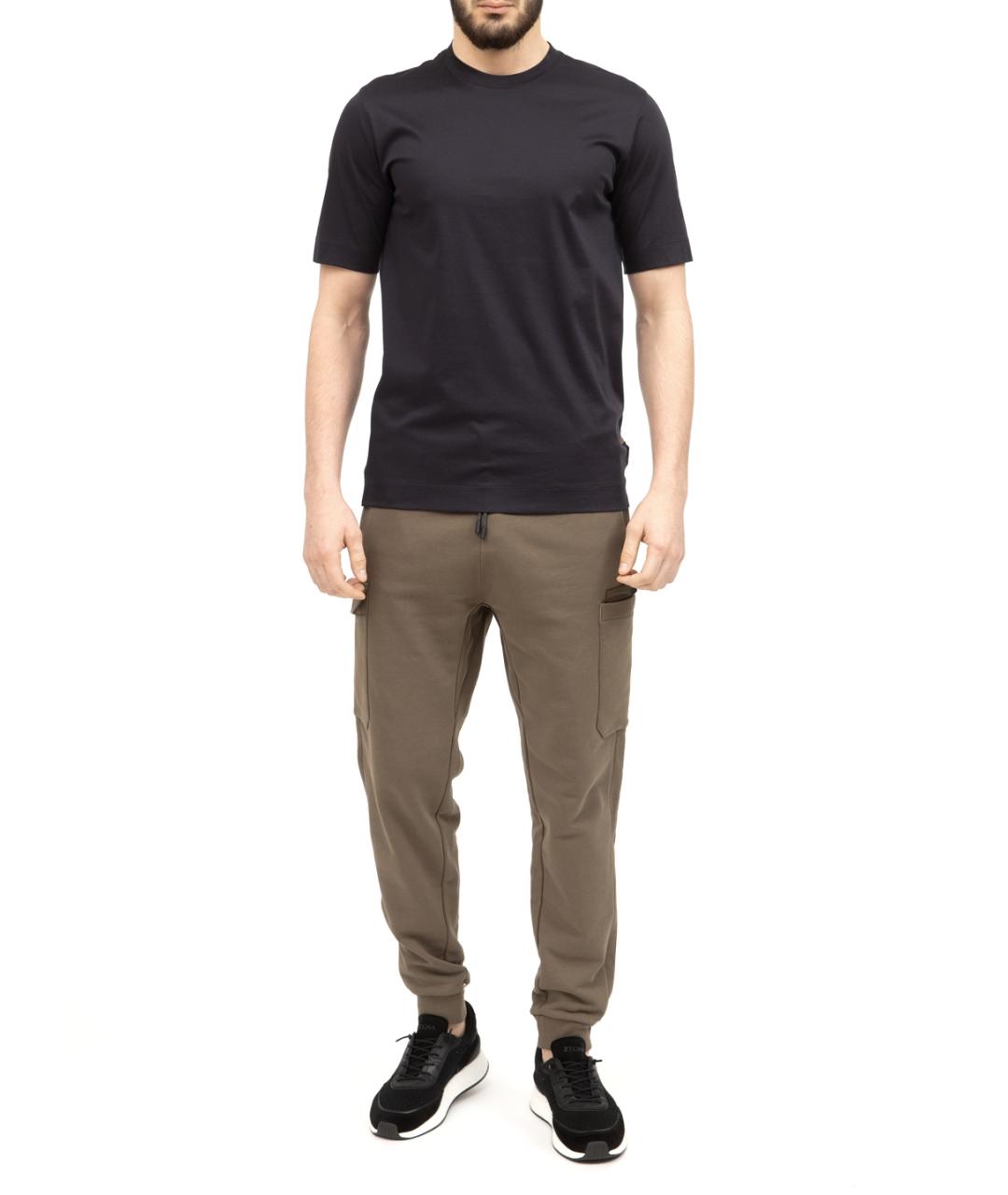 ZZEGNA Темно-синяя хлопковая футболка, фото 2