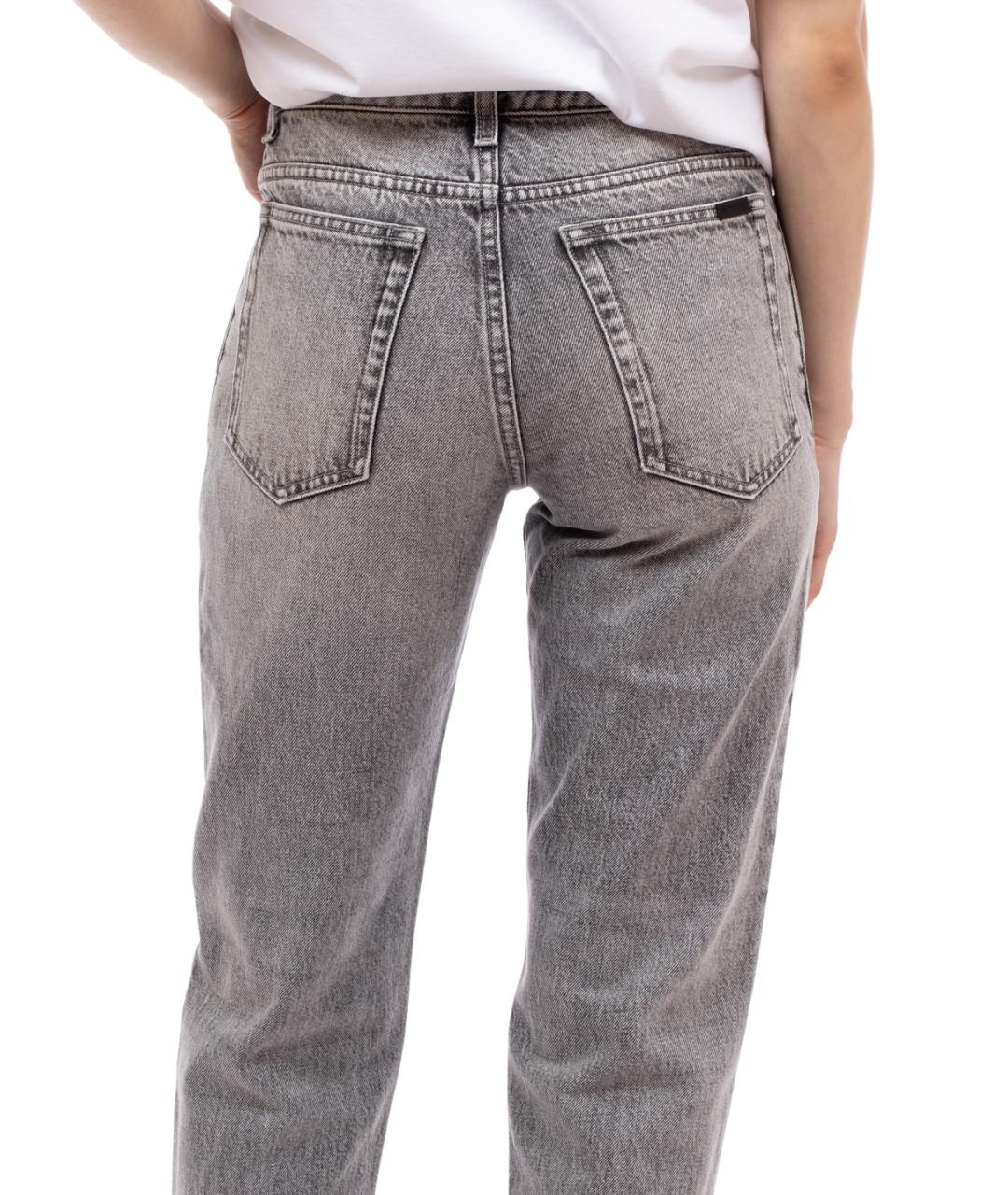 SAINT LAURENT Серые хлопковые прямые джинсы, фото 4