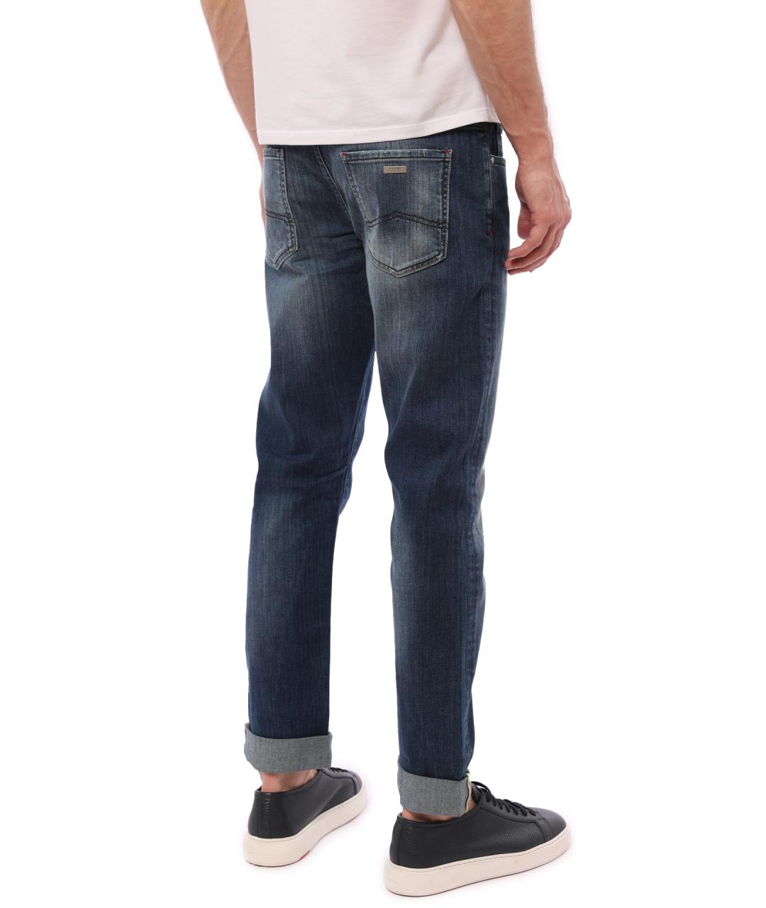 ARMANI EXCHANGE Синие хлопко-эластановые прямые джинсы, фото 4