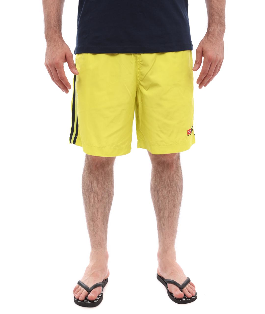 DIESEL Желтые полиэстеровые шорты, фото 3