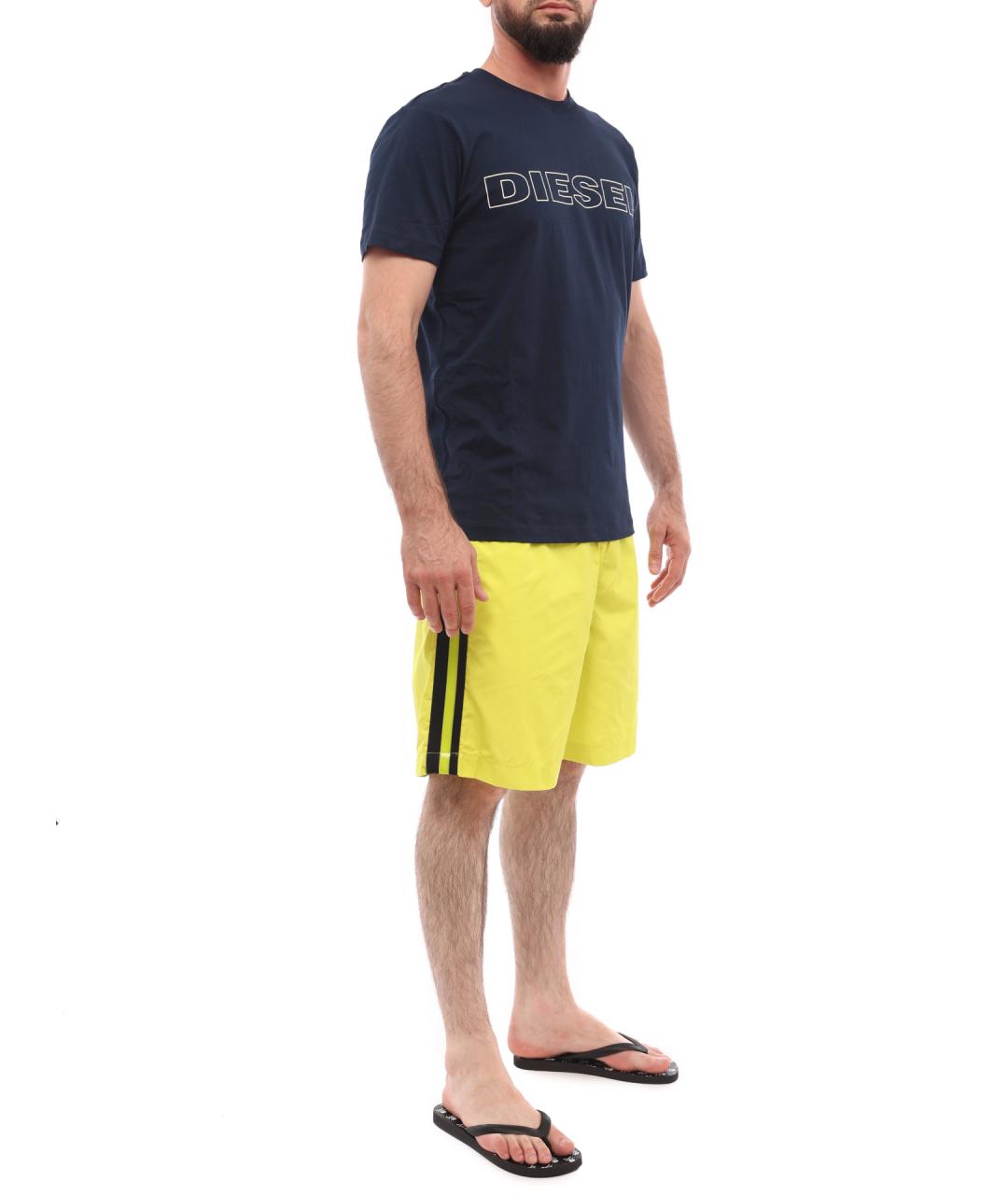 DIESEL Желтые полиэстеровые шорты, фото 2