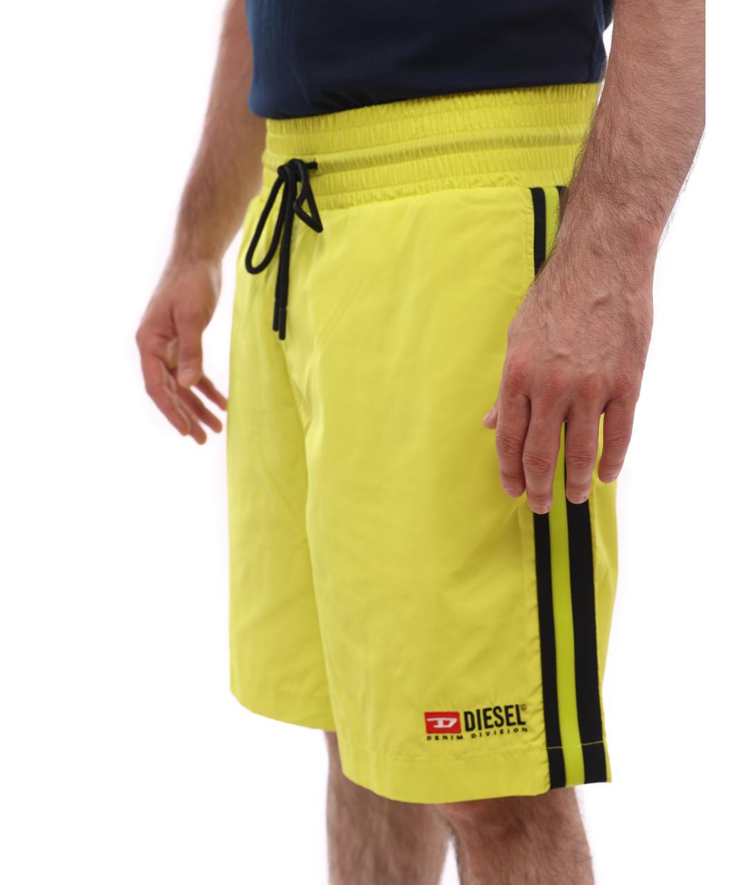 DIESEL Желтые полиэстеровые шорты, фото 7