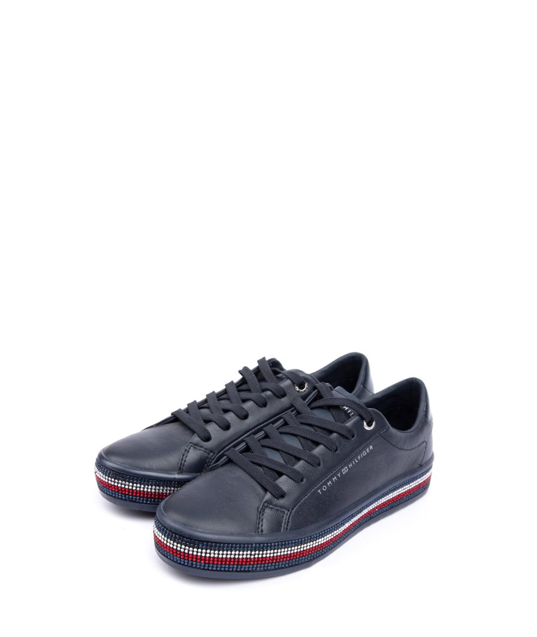 TOMMY HILFIGER Синие кожаные кеды, фото 2