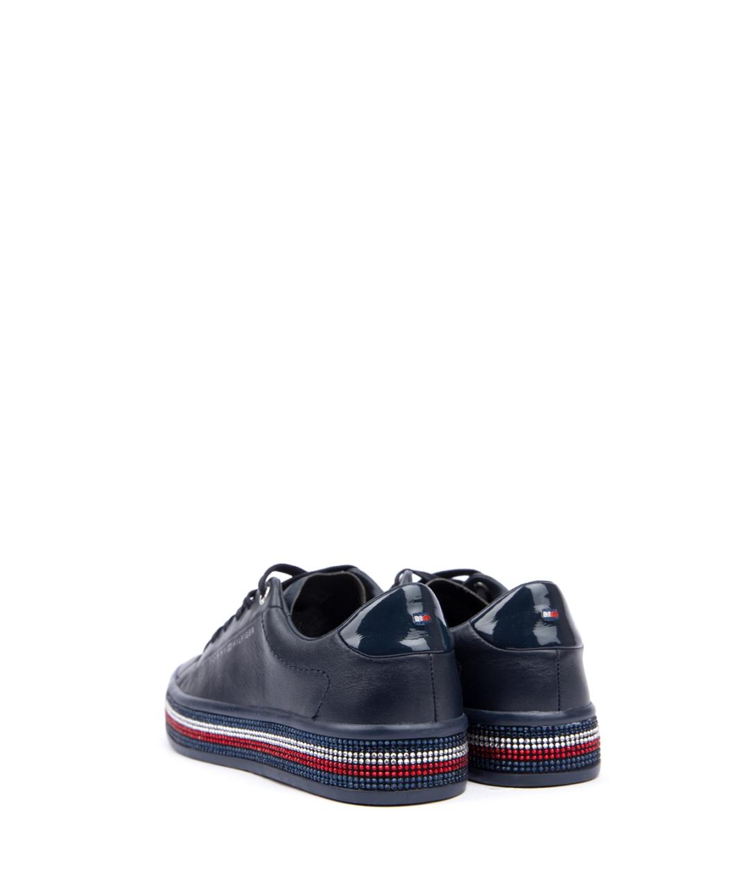 TOMMY HILFIGER Синие кожаные кеды, фото 3
