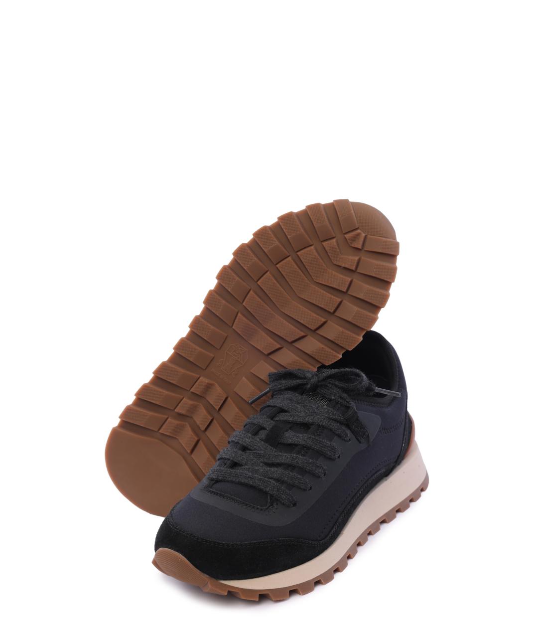 BRUNELLO CUCINELLI Черные замшевые кроссовки, фото 4