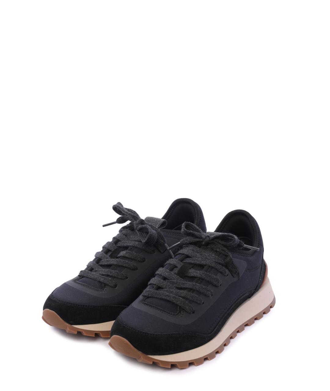 BRUNELLO CUCINELLI Черные замшевые кроссовки, фото 2