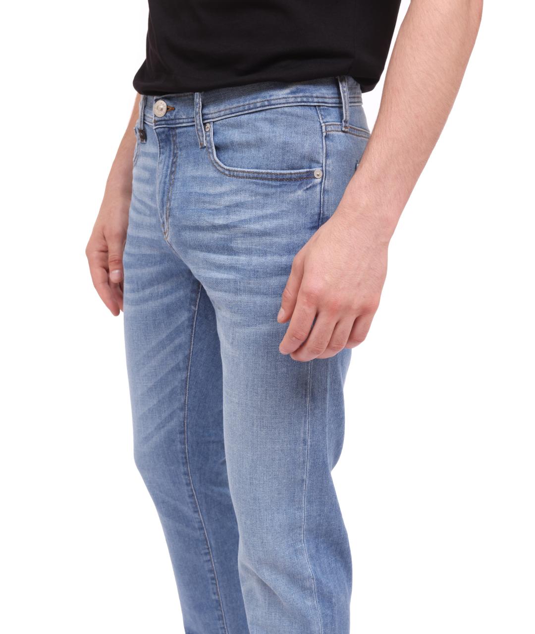 ARMANI EXCHANGE Синие хлопковые прямые джинсы, фото 3