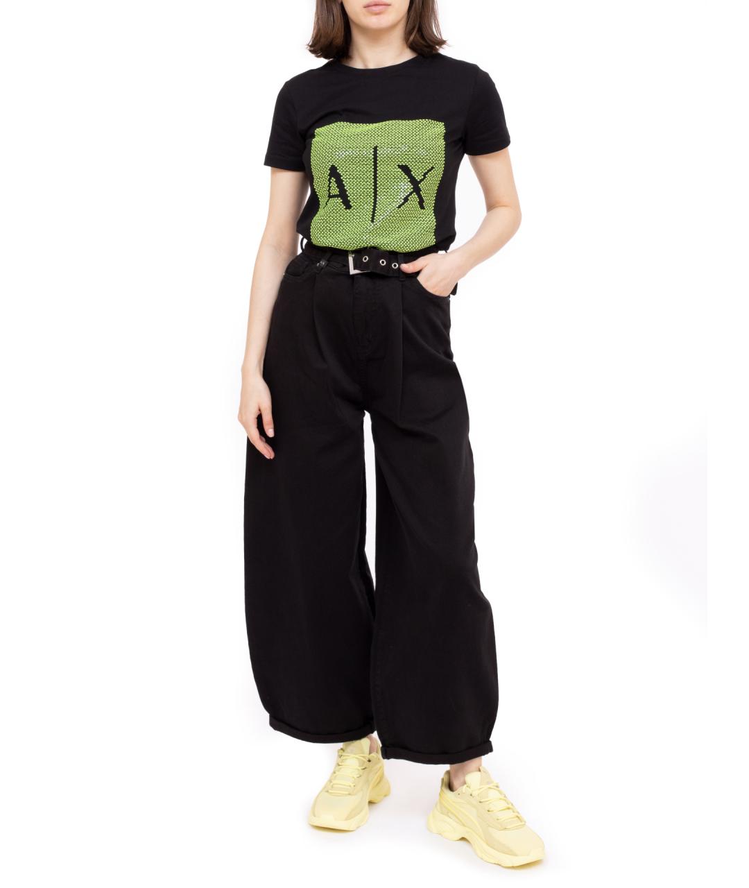 ARMANI EXCHANGE Черные хлопковые прямые джинсы, фото 1