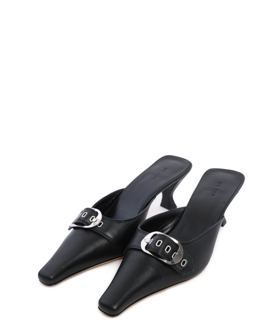 BY FAR Черные кожаные мюли, фото 2