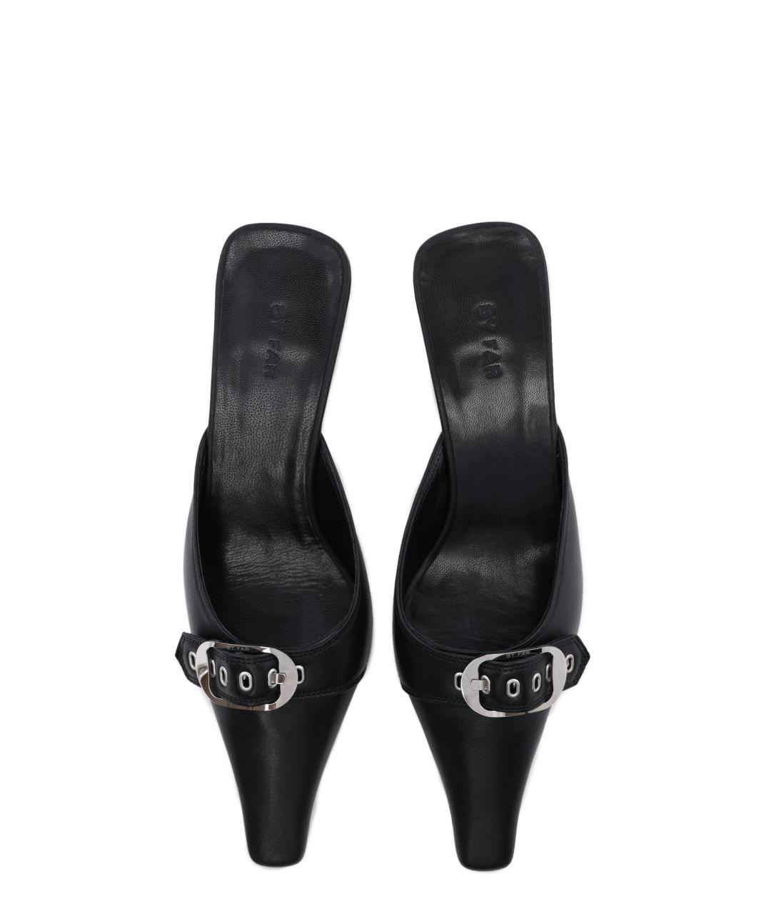 BY FAR Черные кожаные мюли, фото 4