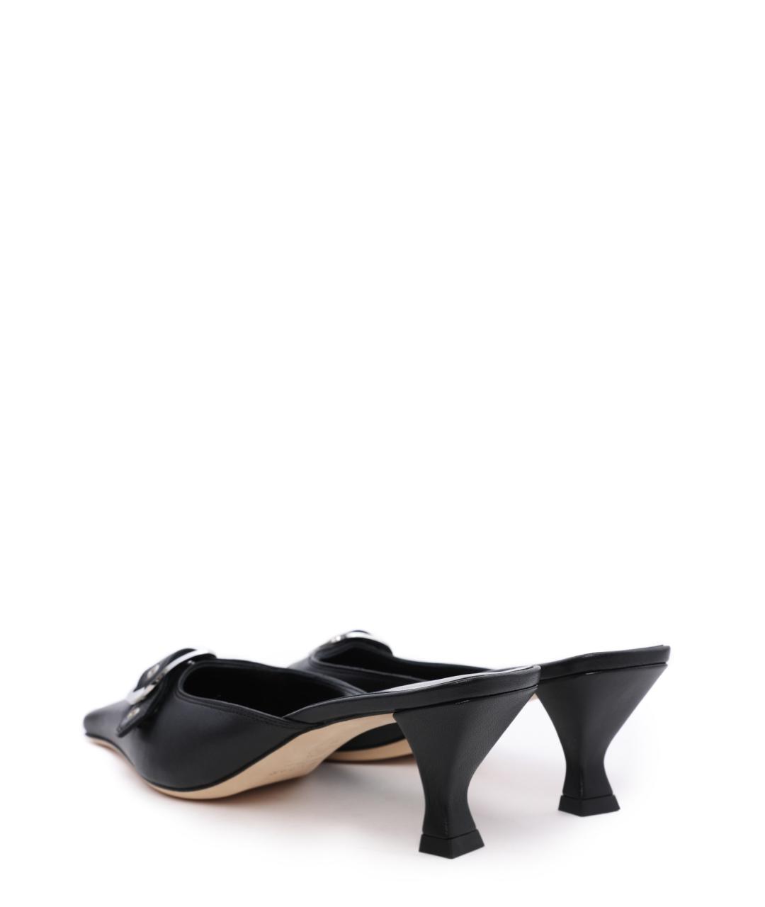BY FAR Черные кожаные мюли, фото 3