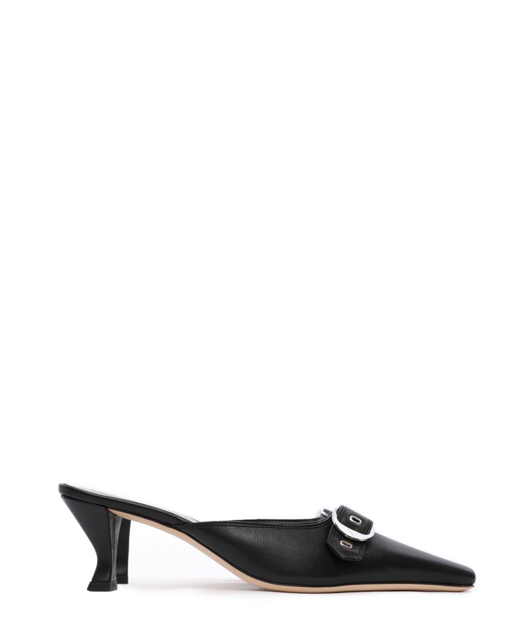 BY FAR Черные кожаные мюли, фото 1