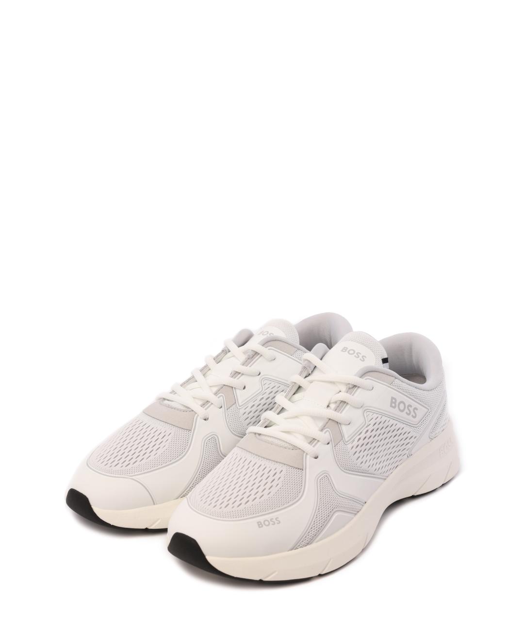 HUGO BOSS Белые текстильные высокие кроссовки / кеды, фото 2