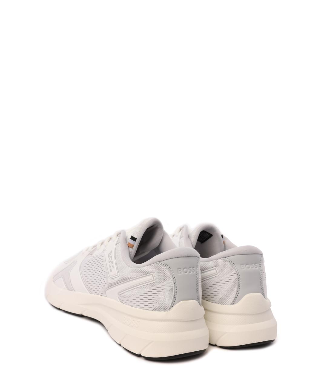HUGO BOSS Белые текстильные высокие кроссовки / кеды, фото 3