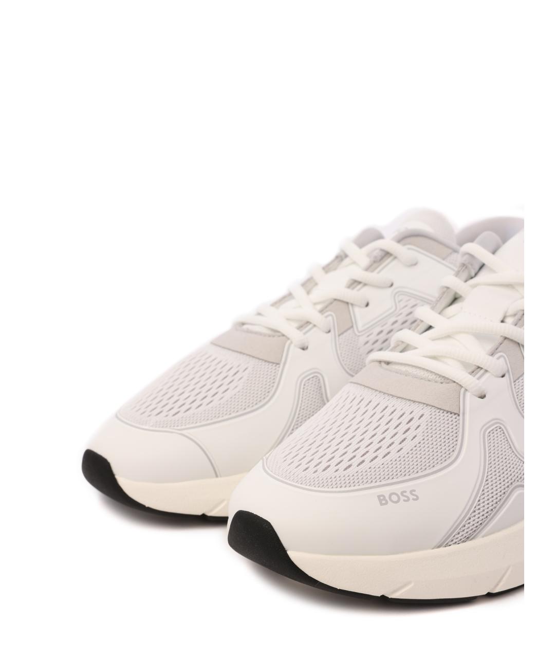 HUGO BOSS Белые текстильные высокие кроссовки / кеды, фото 5