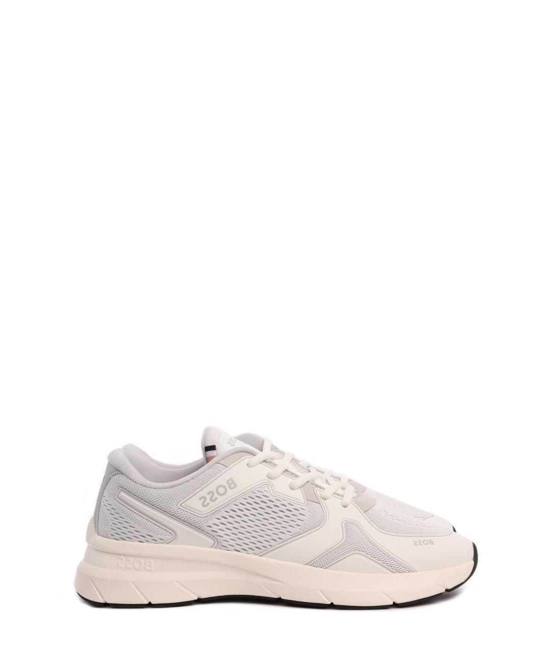 HUGO BOSS Белые текстильные высокие кроссовки / кеды, фото 1