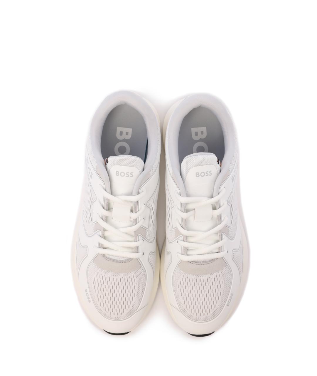 HUGO BOSS Белые текстильные высокие кроссовки / кеды, фото 4