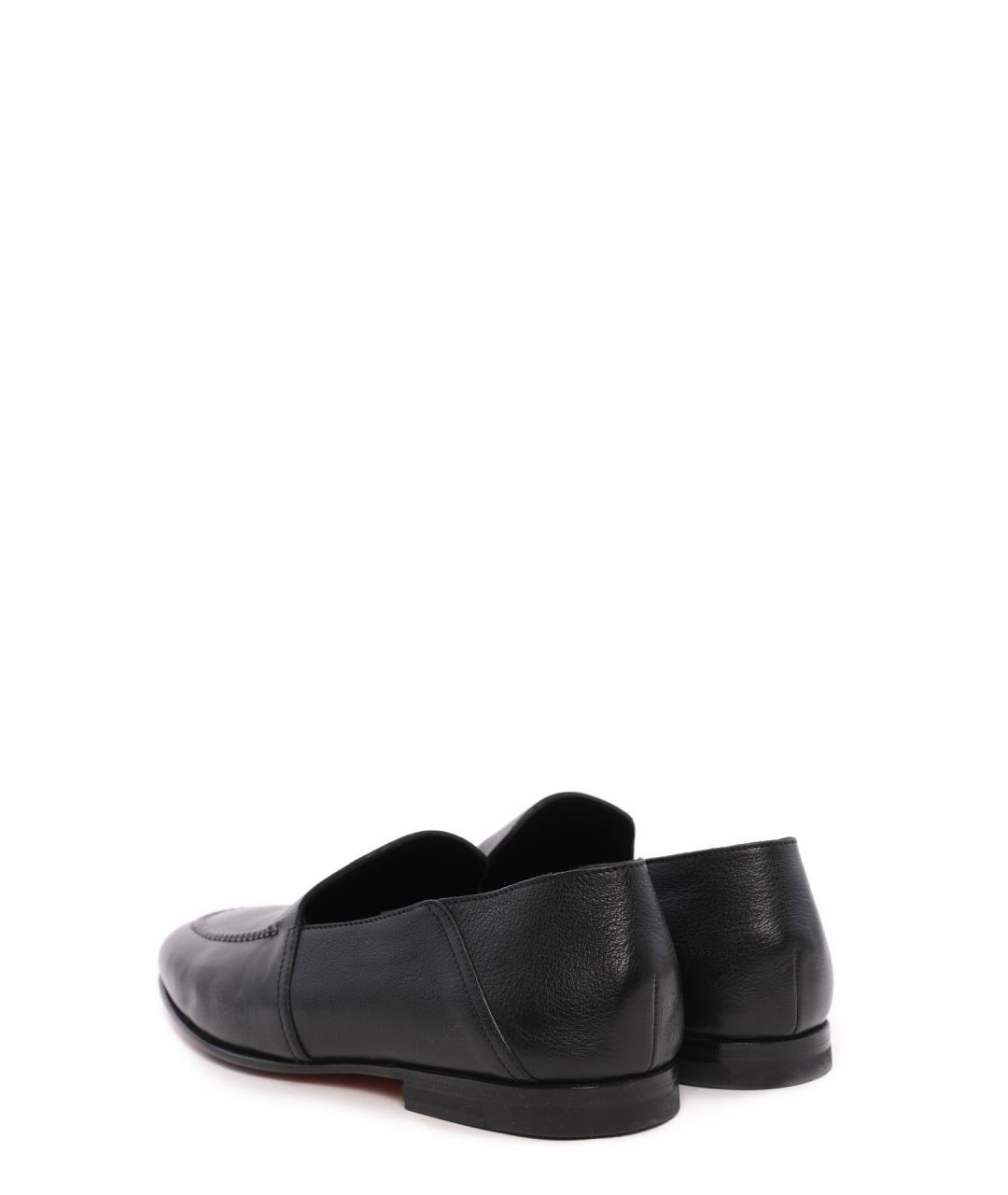 SANTONI Черные кожаные лоферы, фото 3