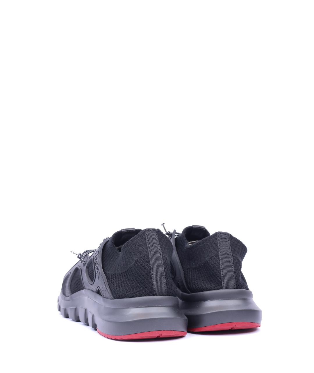 ZZEGNA Черные текстильные низкие кроссовки / кеды, фото 3