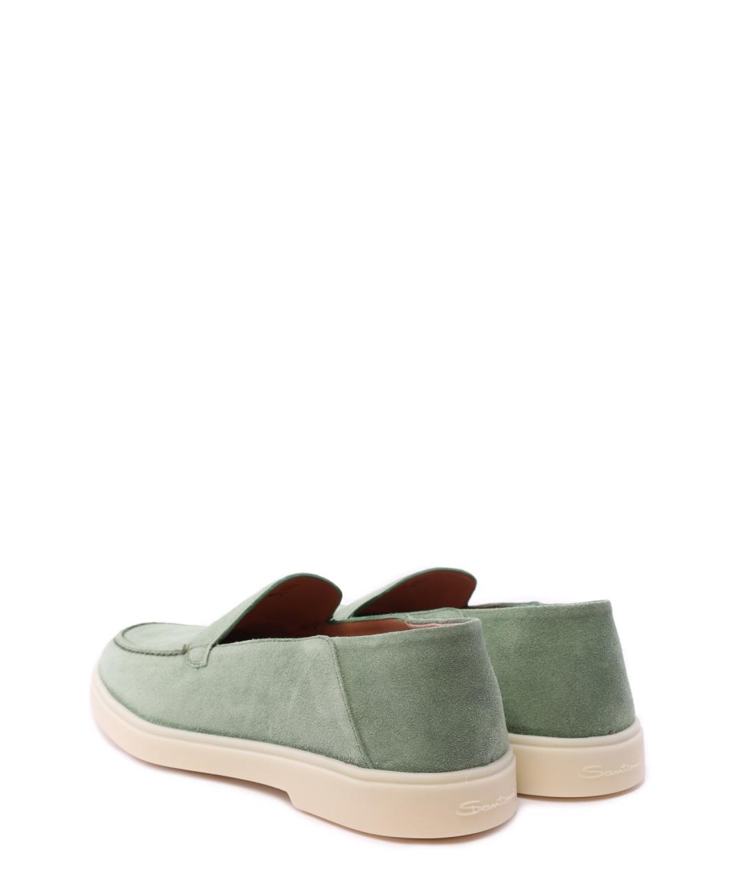 SANTONI Зеленые замшевые лоферы, фото 3
