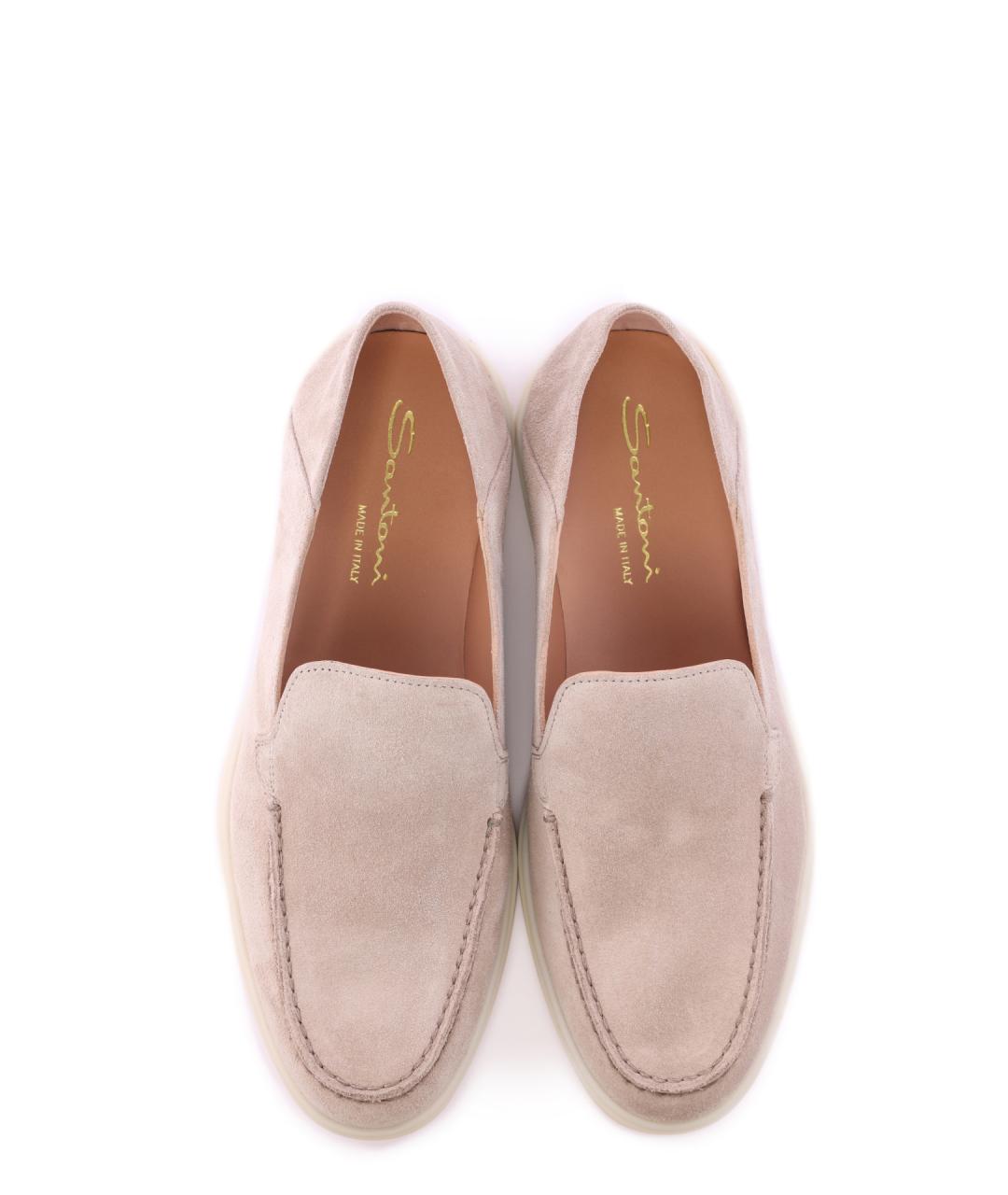 SANTONI Розовые замшевые лоферы, фото 4