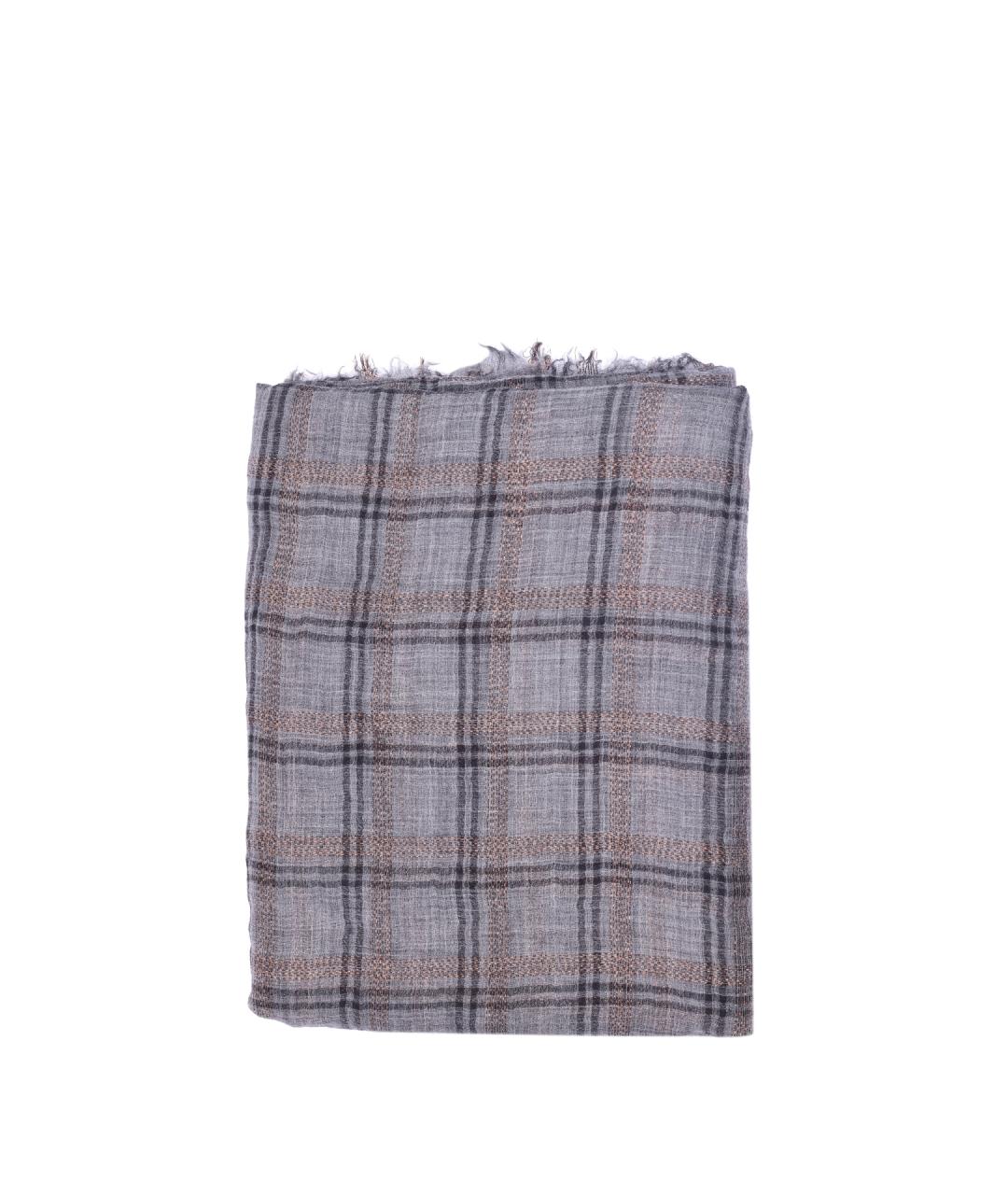 BRUNELLO CUCINELLI Серый шарф, фото 1