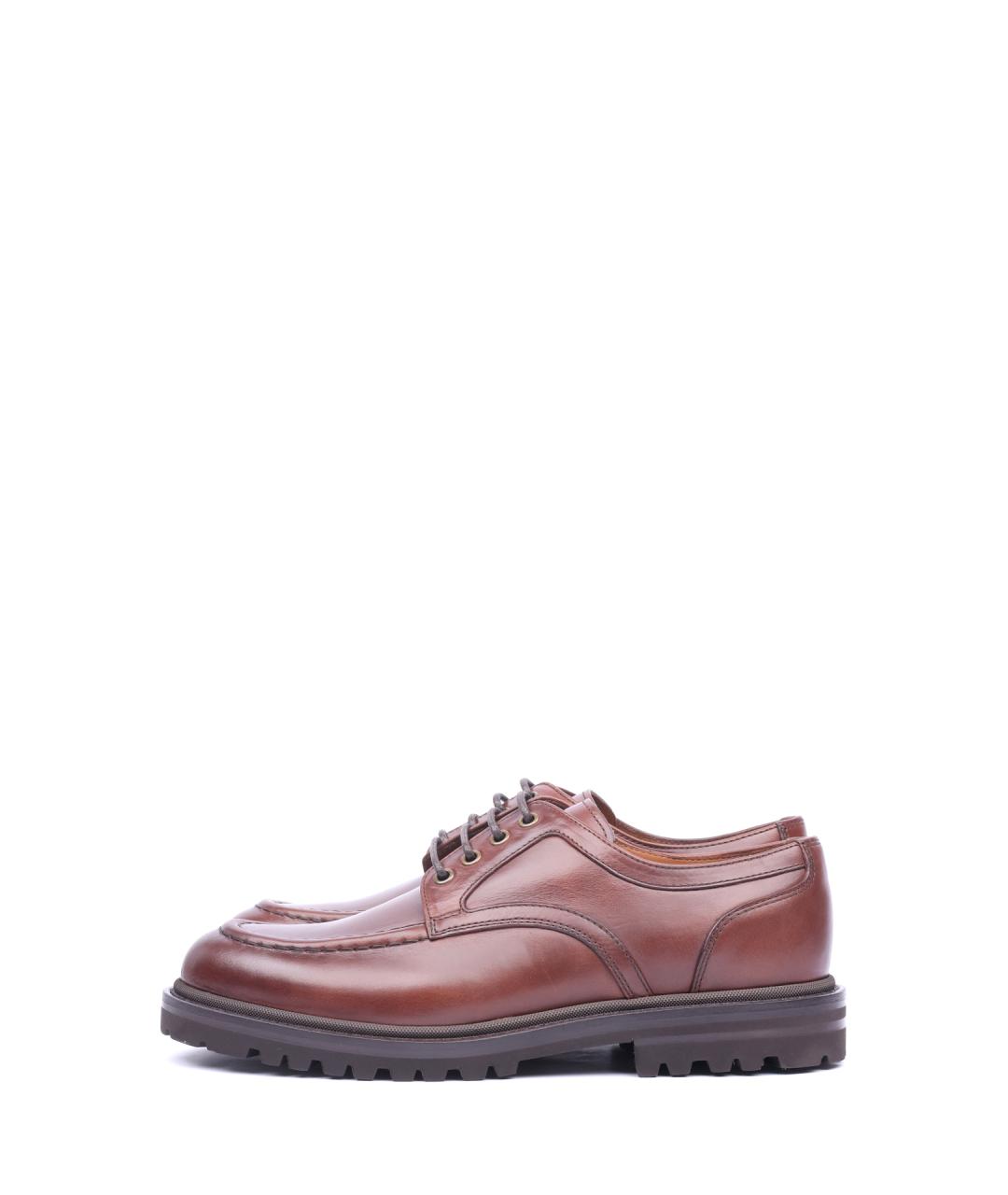 BRUNELLO CUCINELLI Коричневые кожаные туфли, фото 6