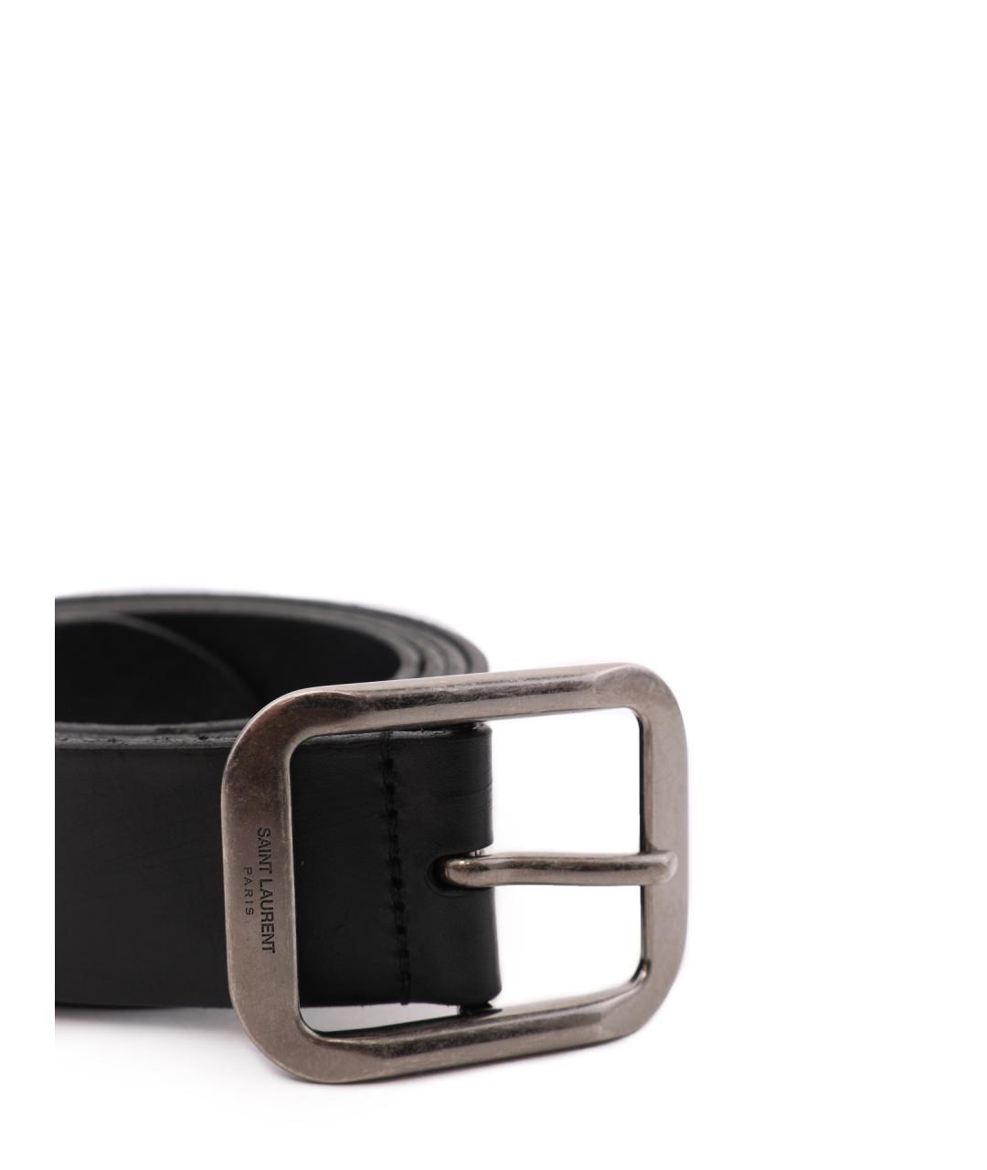 SAINT LAURENT Черный кожаный ремень, фото 3