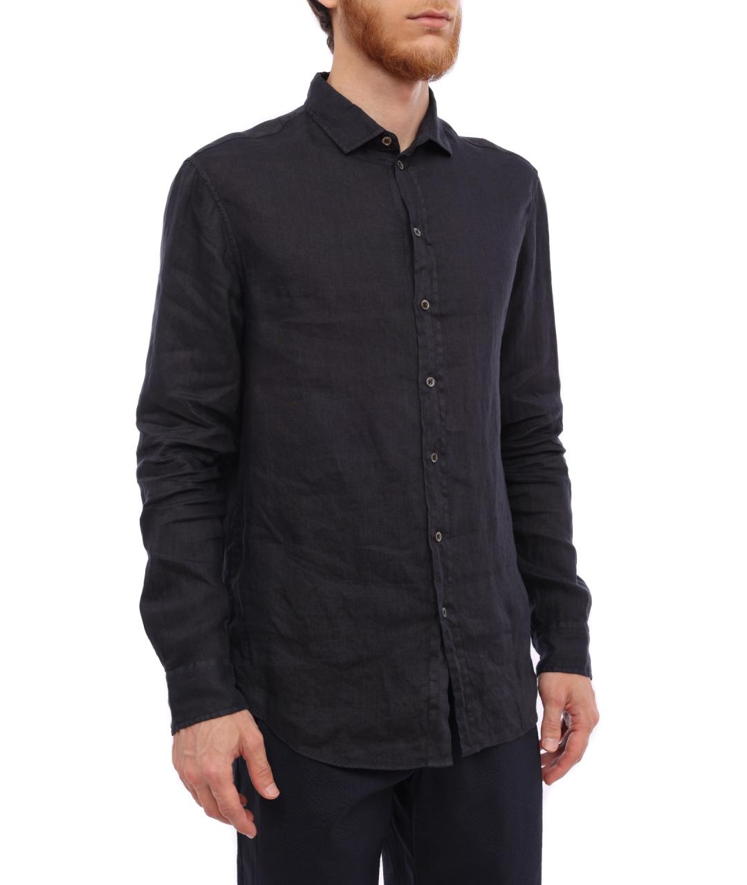 EMPORIO ARMANI Синяя хлопковая кэжуал рубашка, фото 5