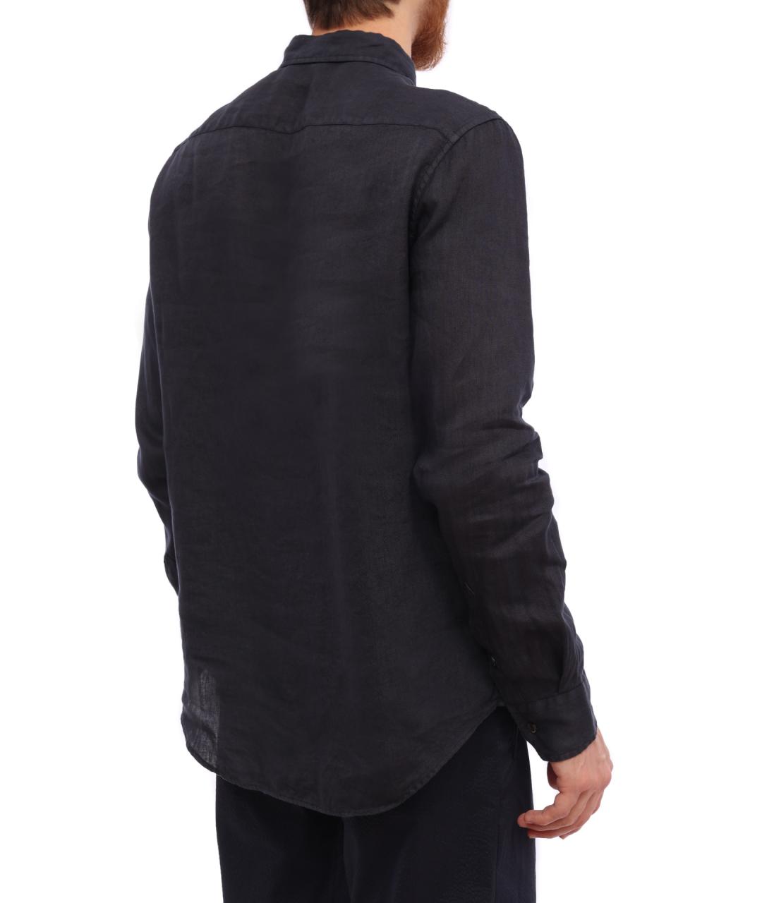 EMPORIO ARMANI Синяя хлопковая кэжуал рубашка, фото 4