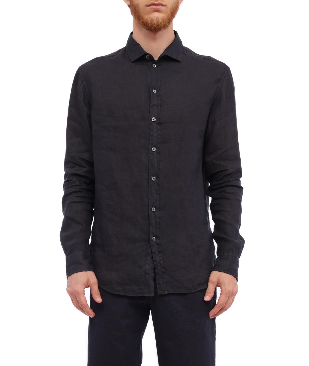 EMPORIO ARMANI Синяя хлопковая кэжуал рубашка, фото 1